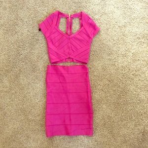 Bebe Crop Top and Mini Skirt